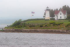 Warwick Harbor Light on a Foggy Day in Rhode Island